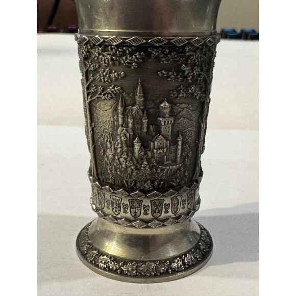 Vintage Pewter Mini Cups – German SKS Zinn, 2" & 2.5" - Picture 5 of 10